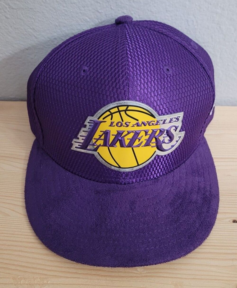 New Era Los Angeles LAKERS Purple 2017 Draft NBA On Court 59Fifty Cap HAT 7 1/4